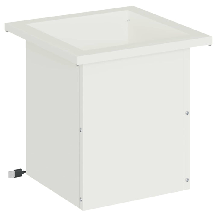 Plantekasse med LED Hvid 30 x 30 x 30 cm Stål