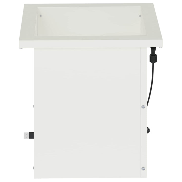 Plantekasse med LED Hvid 30 x 30 x 30 cm Stål