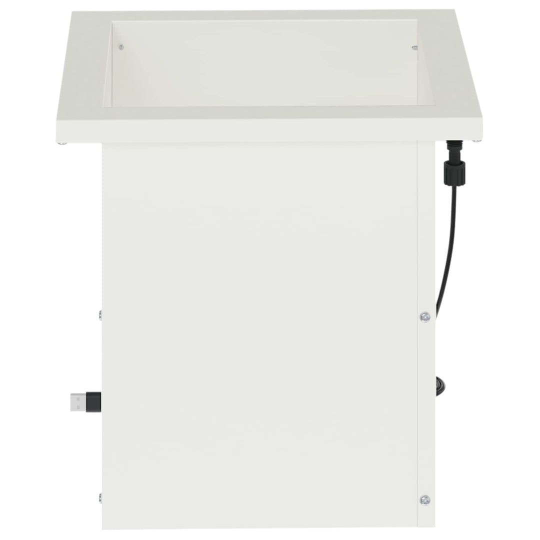 Plantekasse med LED 2 stk. Hvid 30 x 30 x 30 cm Stål