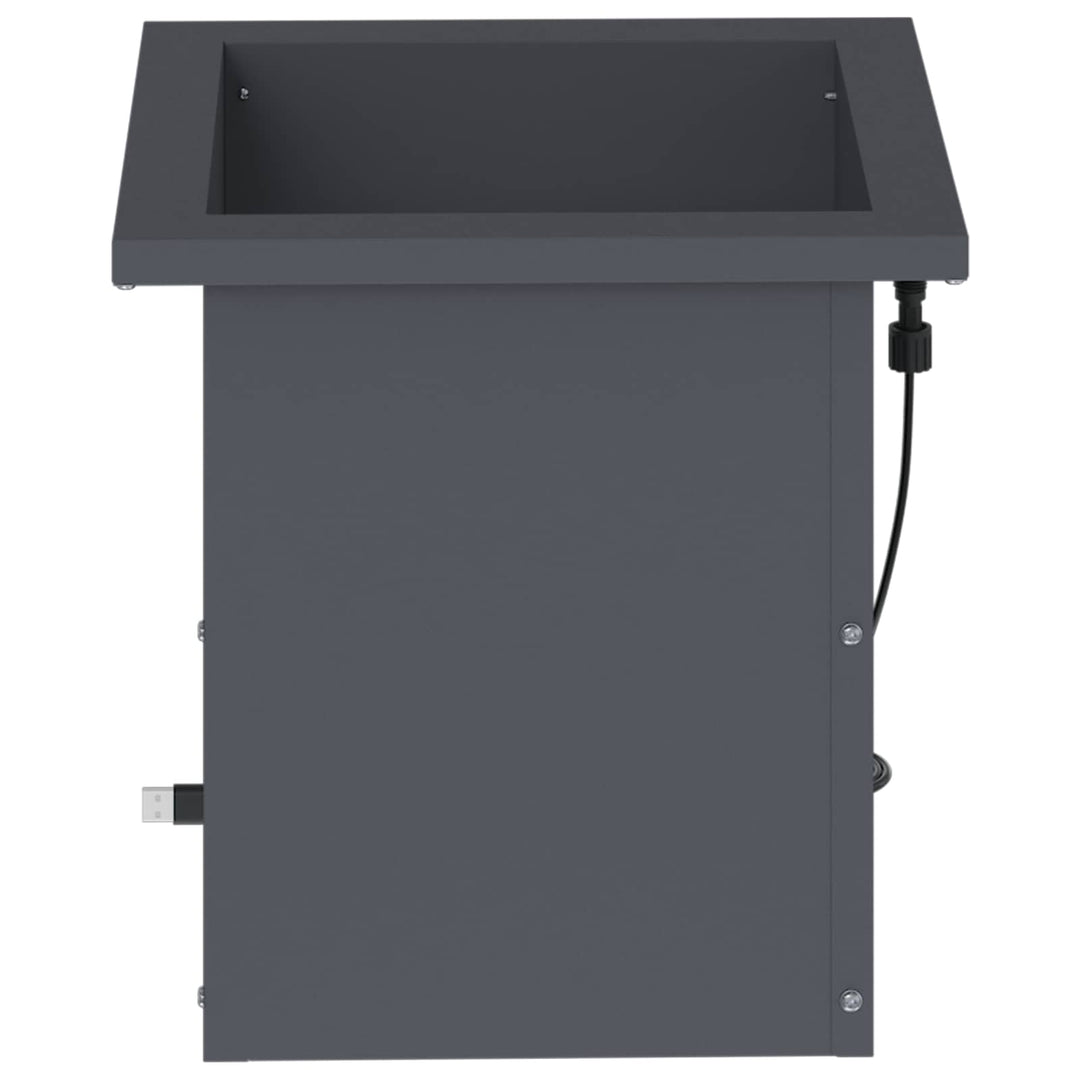 Plantekasse med LED Antracit 30 x 30 x 30 cm Stål