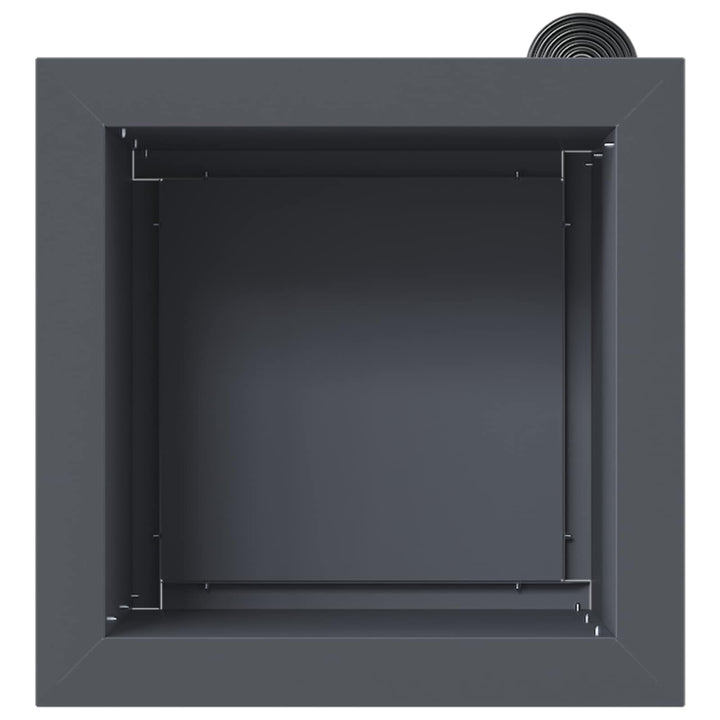 Plantekasse med LED Antracit 30 x 30 x 30 cm Stål