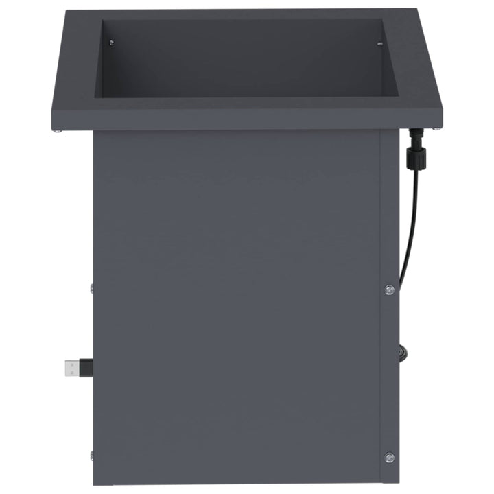 Plantekasse med LED 2 stk. Antracit 30 x 30 x 30 cm Stål