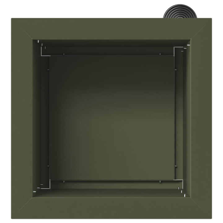 Plantekasse med LED Olivengrøn 30 x 30 x 30 cm Stål