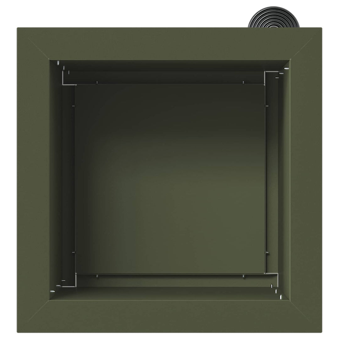 Plantekasse med LED 2 stk. Olivengrøn 30 x 30 x 30 cm Stål