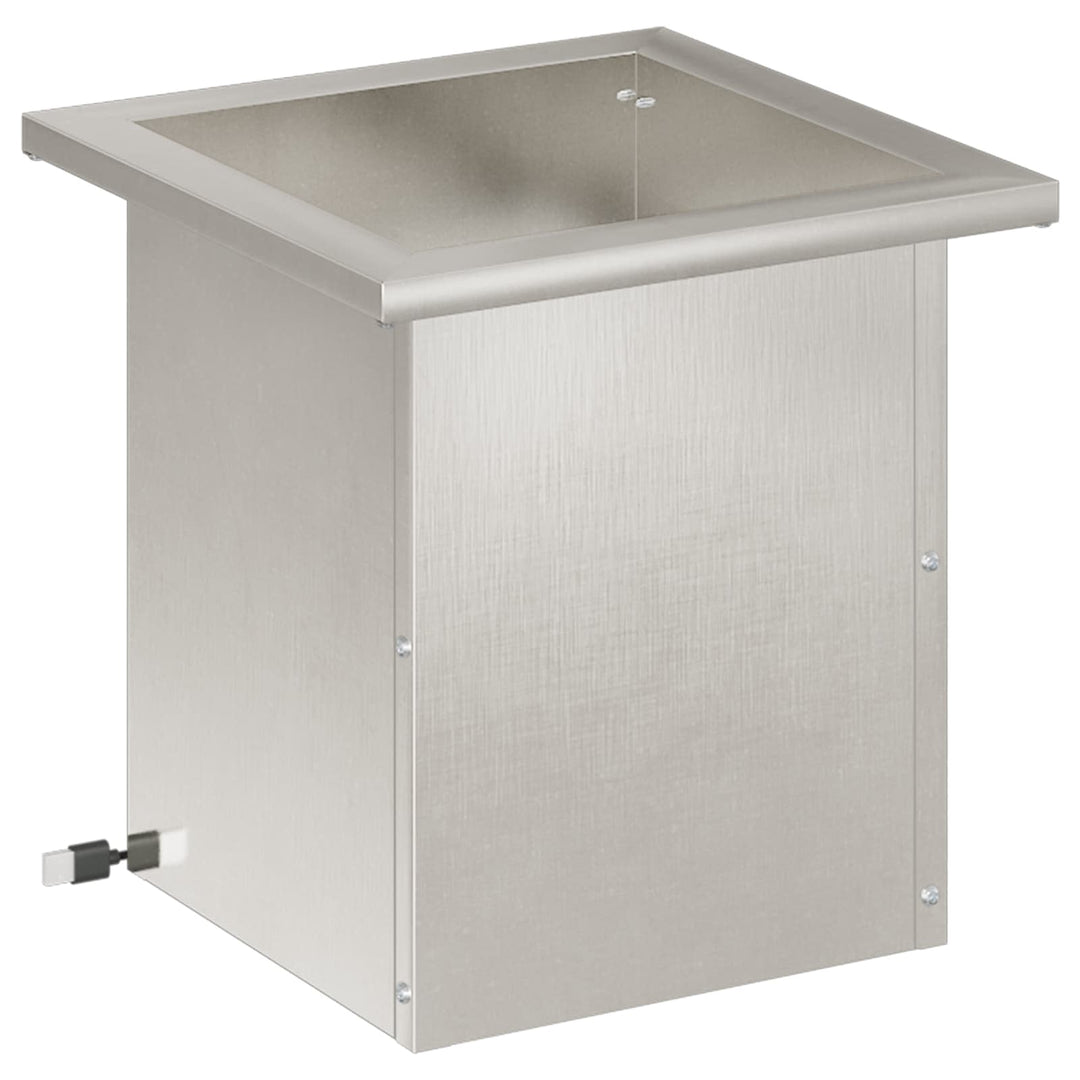 Plantekasse med LED Sølv 30 x 30 x 30 cm Rustfrit stål