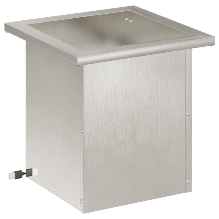 Plantekasse med LED Sølv 30 x 30 x 30 cm Rustfrit stål