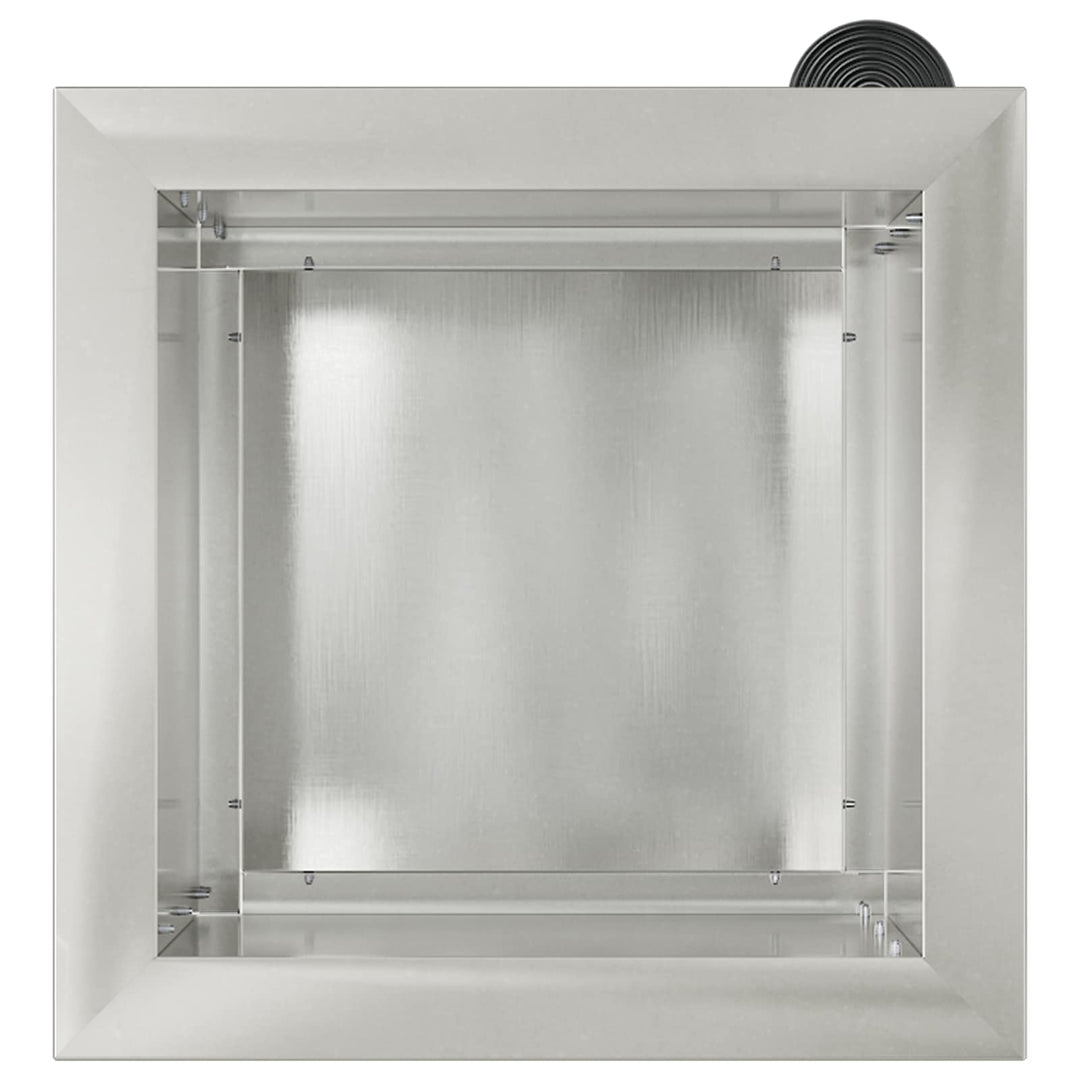 Plantekasse med LED Sølv 30 x 30 x 30 cm Rustfrit stål