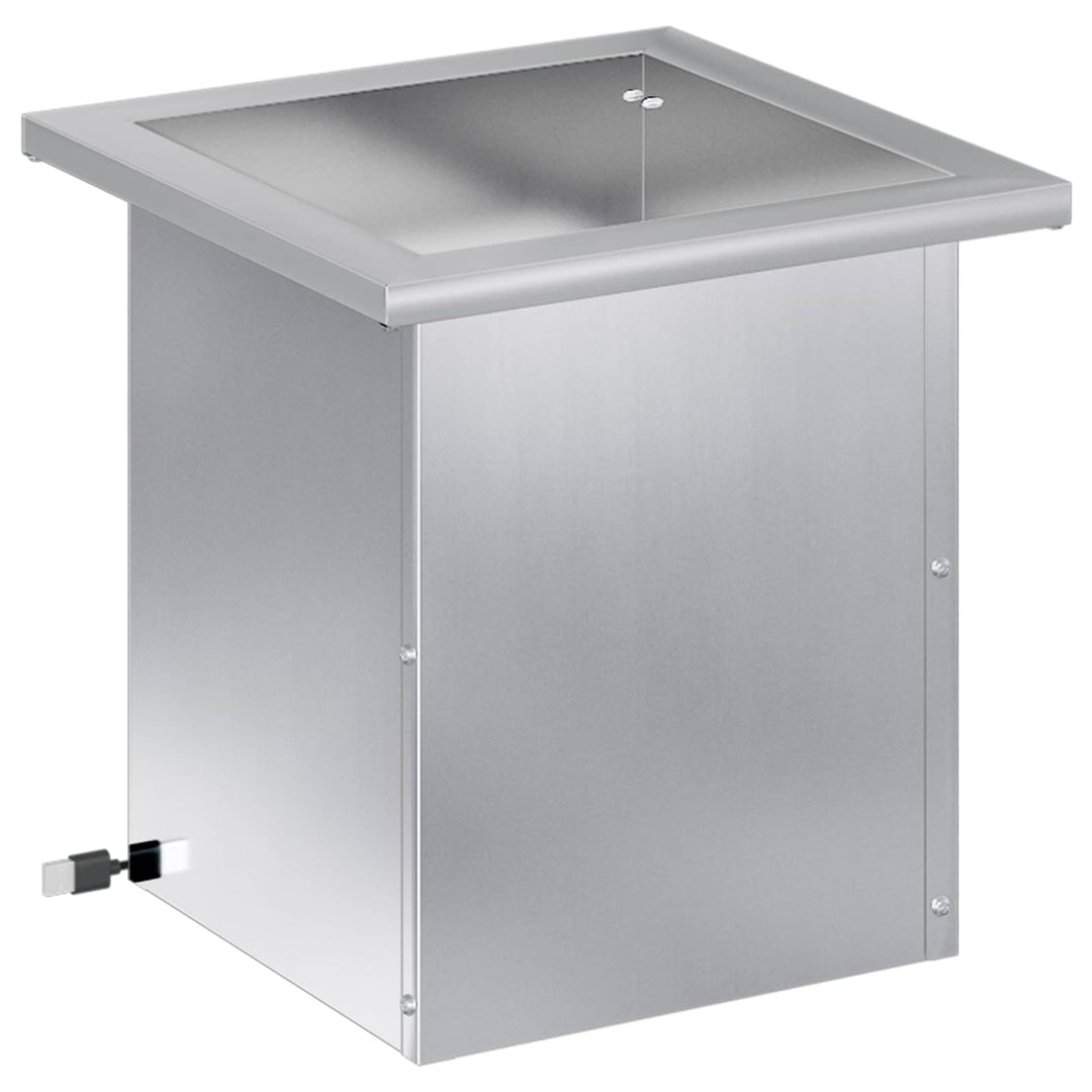 Plantekasse med LED Sølv 30 x 30 x 30 cm Galvaniseret stål