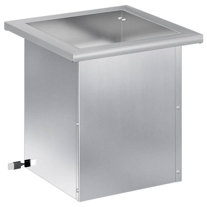 Plantekasse med LED Sølv 30 x 30 x 30 cm Galvaniseret stål