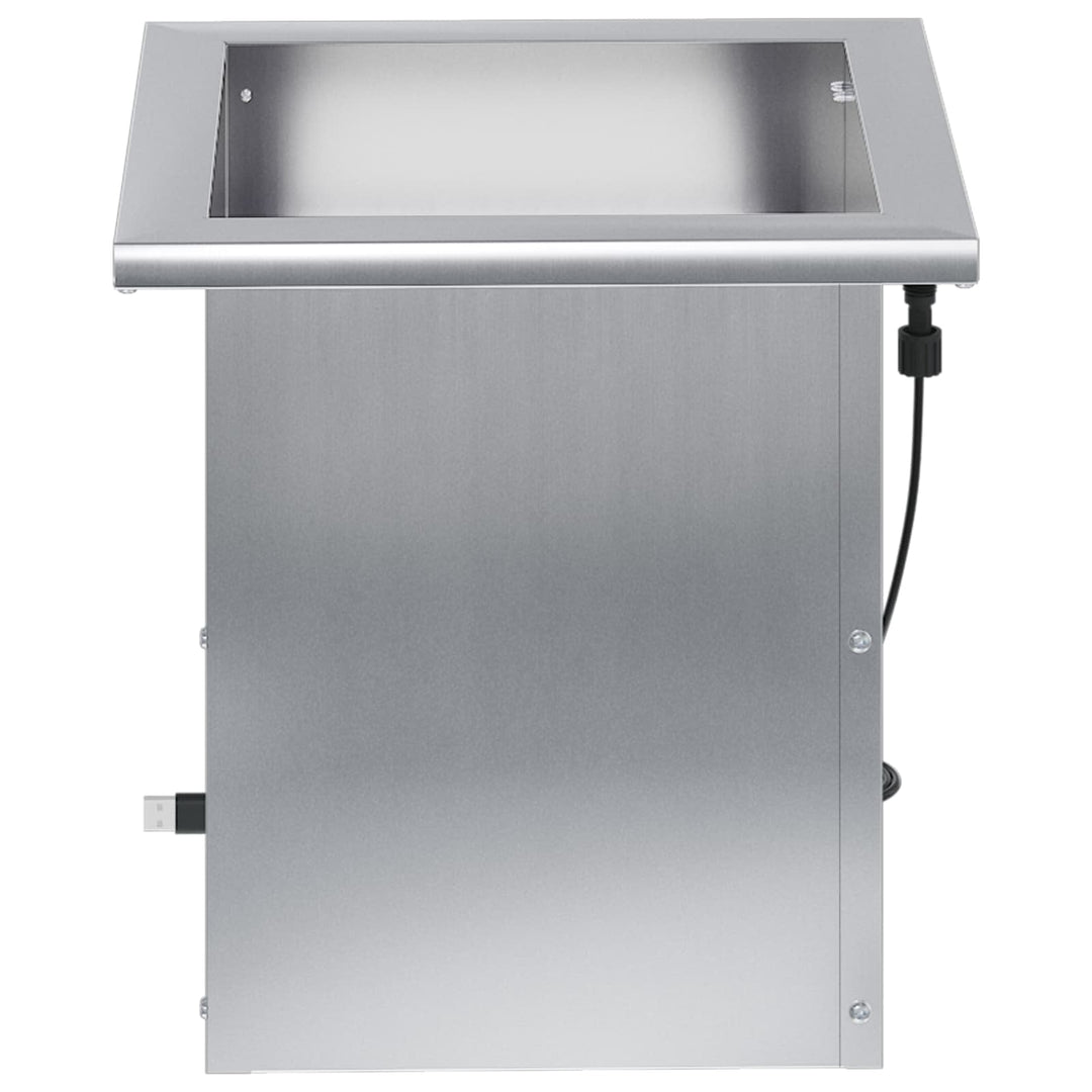 Plantekasse med LED Sølv 30 x 30 x 30 cm Galvaniseret stål
