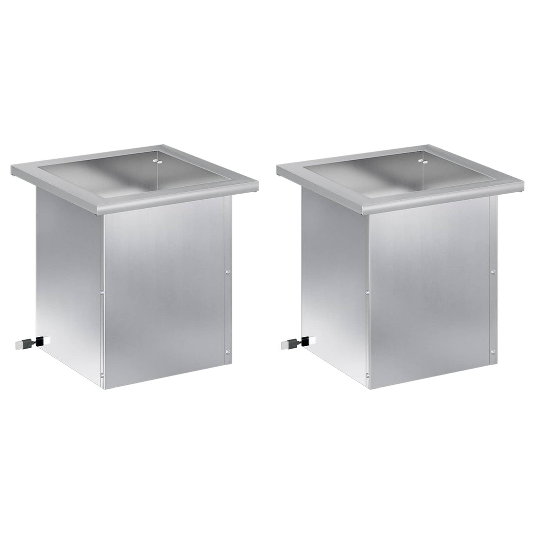 Plantekasse med LED 2 stk. Sølv 30 x 30 x 30 cm