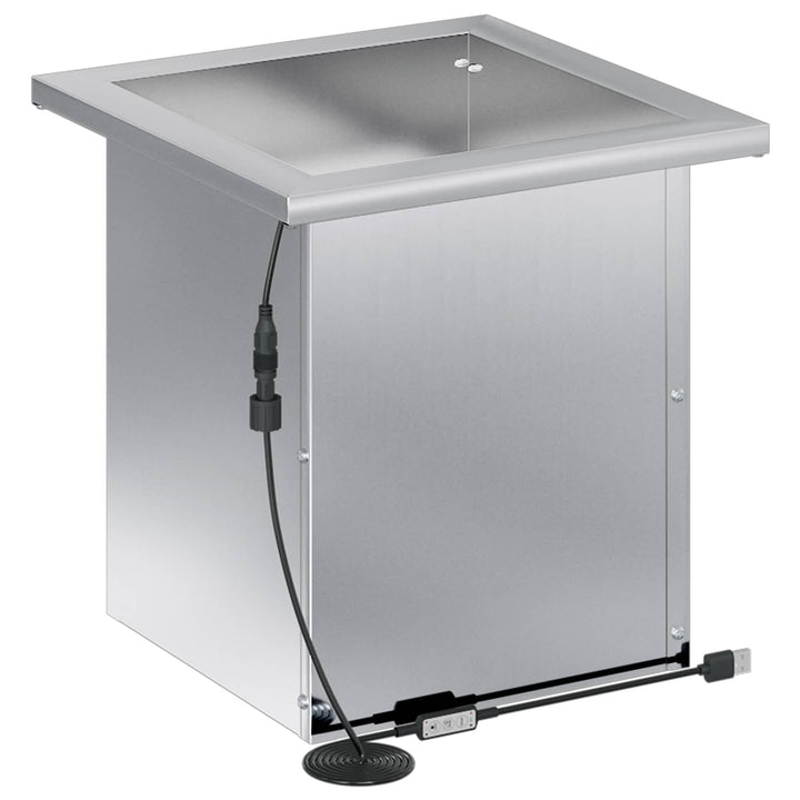 Plantekasse med LED 2 stk. Sølv 30 x 30 x 30 cm