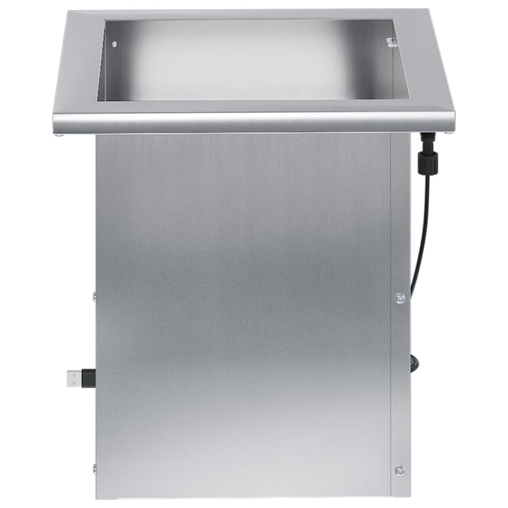 Plantekasse med LED 2 stk. Sølv 30 x 30 x 30 cm