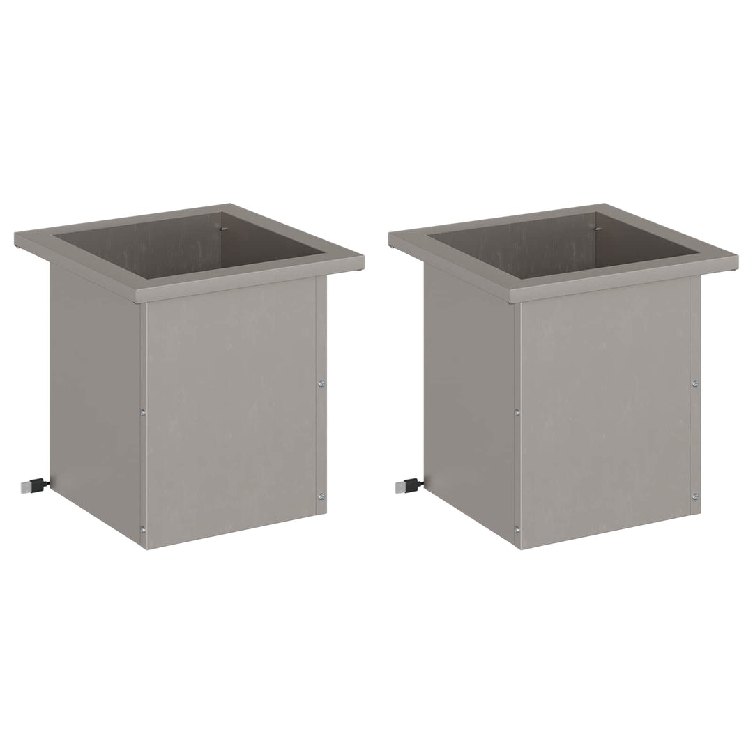 Plantekasse med LED 2 stk. Rusten 30 x 30 x 30 cm Cortenstål