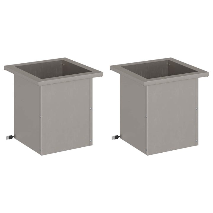 Plantekasse med LED 2 stk. Rusten 30 x 30 x 30 cm Cortenstål