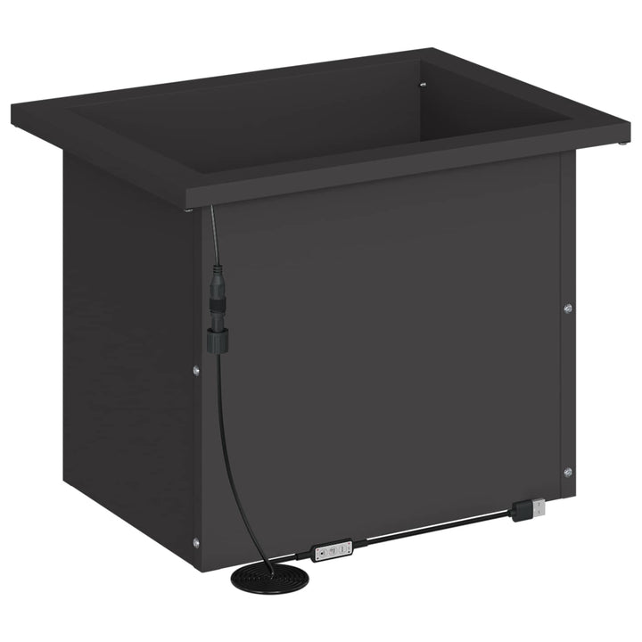 Plantekasse med LED Sort 30 x 40 x 30 cm Stål