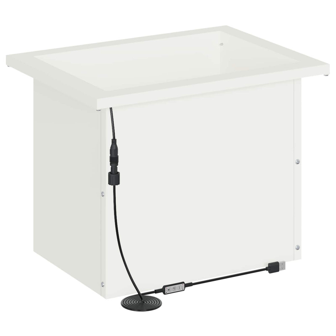 Plantekasse med LED Hvid 30 × 40 × 30 cm Stål