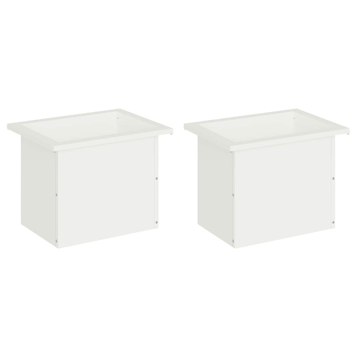 Plantekasse med LED 2 stk. Hvid 30 × 40 × 30 cm Stål