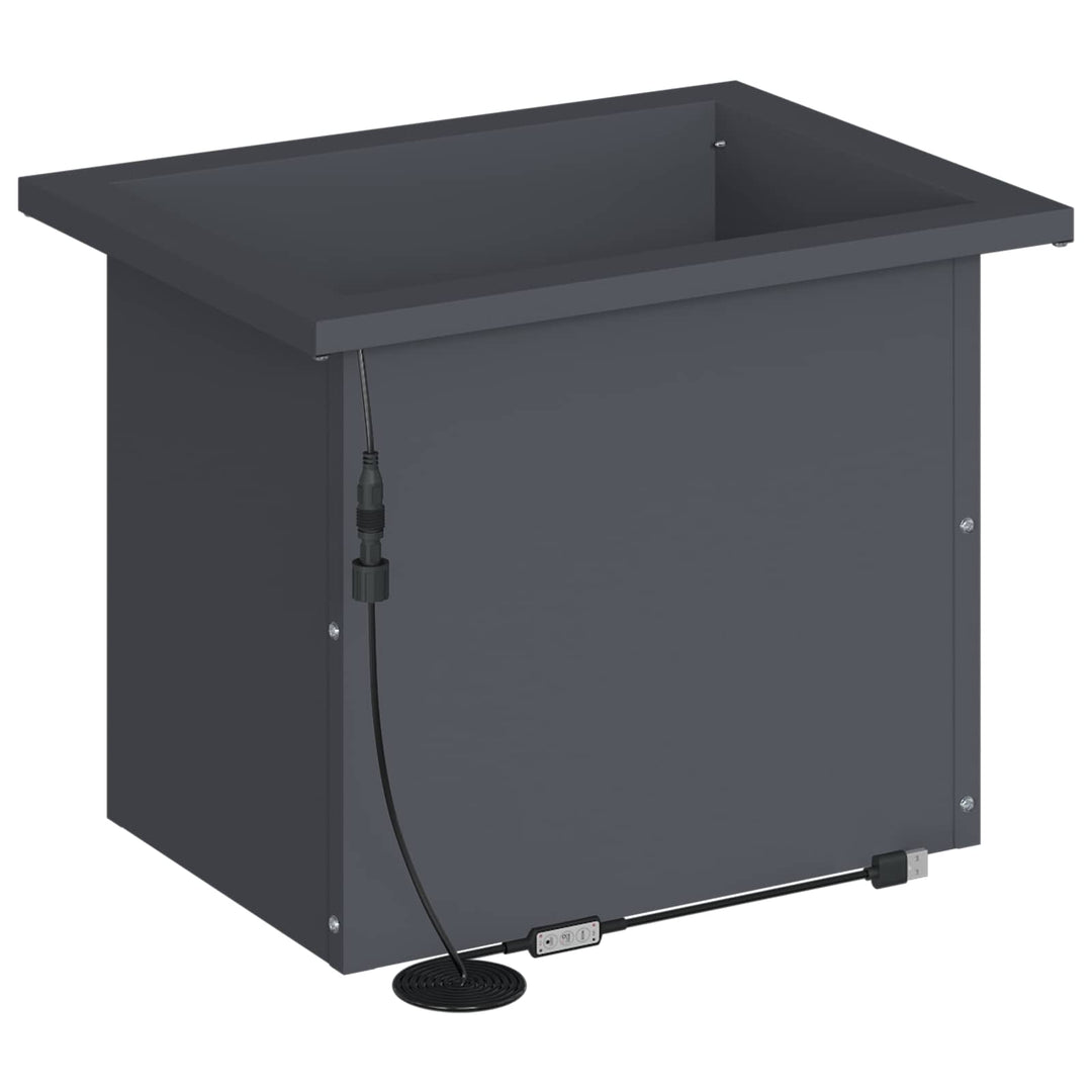 Plantekasse med LED 2 stk. Antracit 30 × 40 × 30 cm Stål