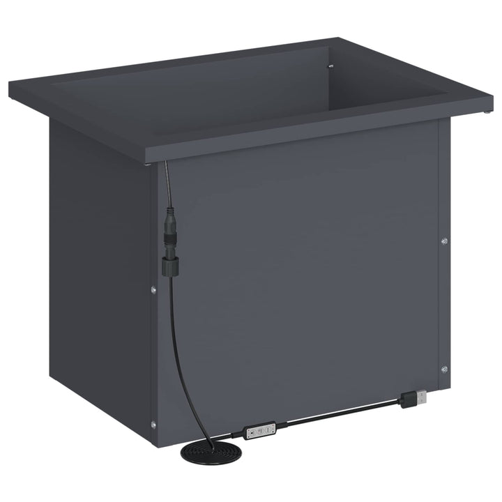 Plantekasse med LED 2 stk. Antracit 30 × 40 × 30 cm Stål