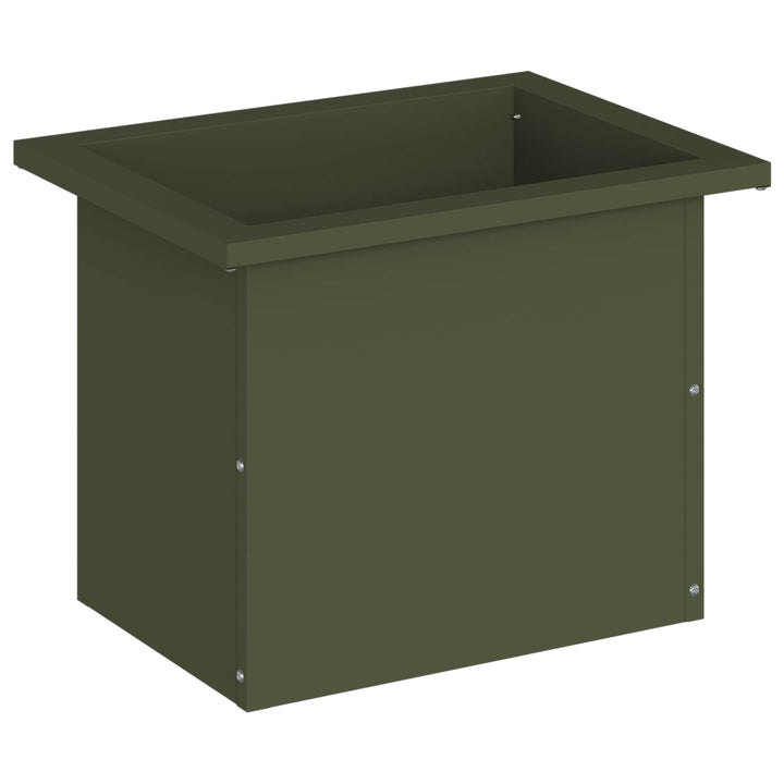 Plantekasse med LED Olivengrøn 30 × 40 × 30 cm Stål
