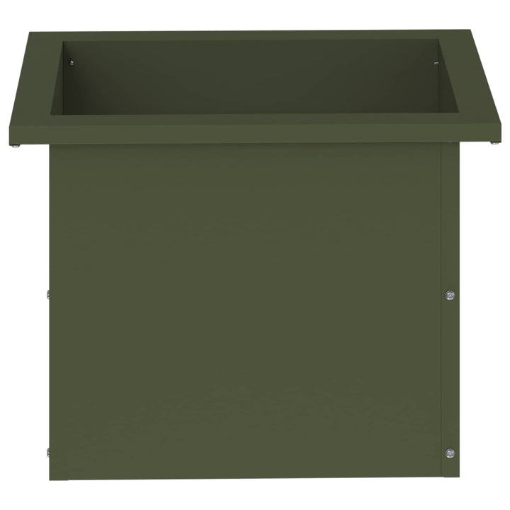 Plantekasse med LED Olivengrøn 30 × 40 × 30 cm Stål
