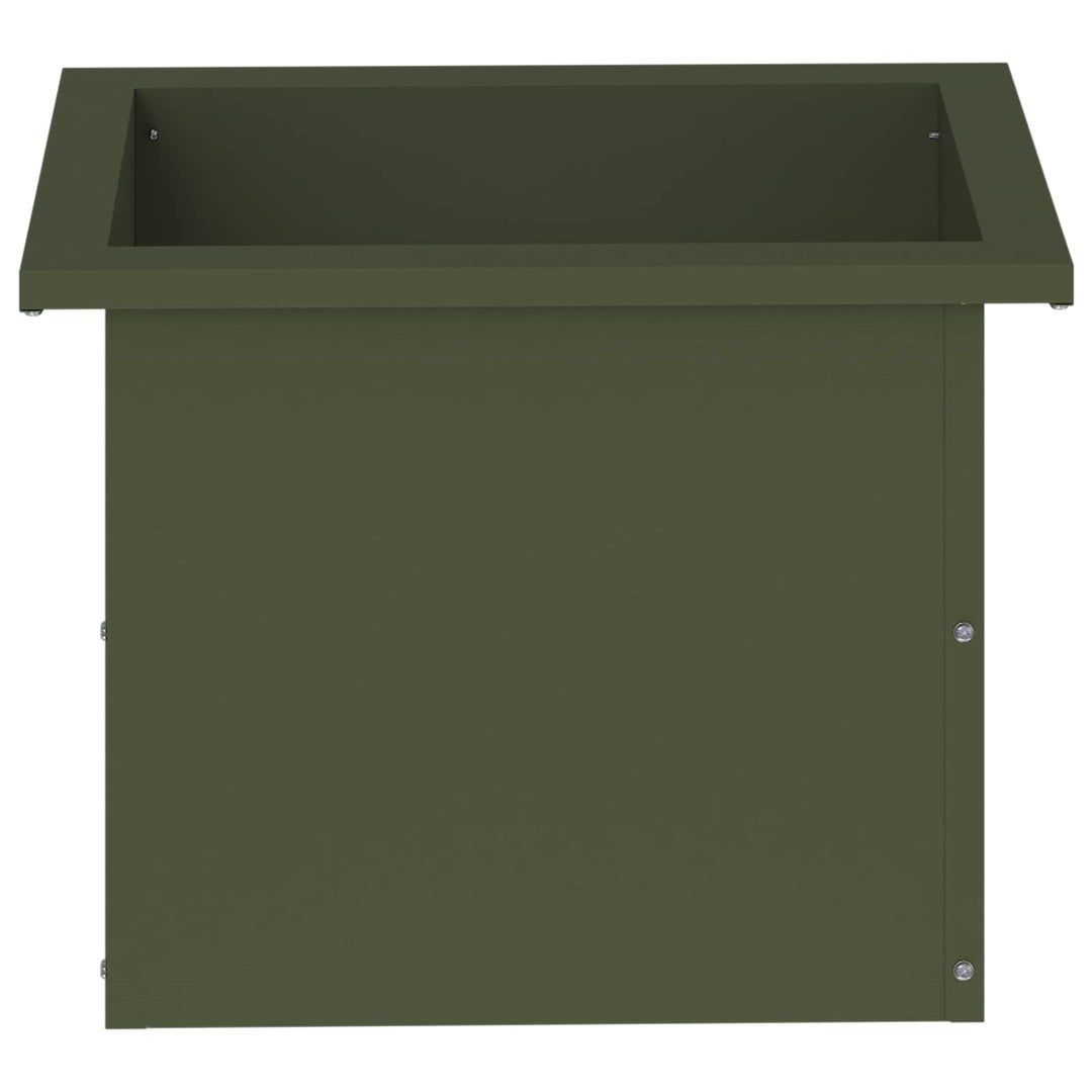 Plantekasse med LED 2 stk. Olivengrøn 30 x 40 x 30 cm Stål