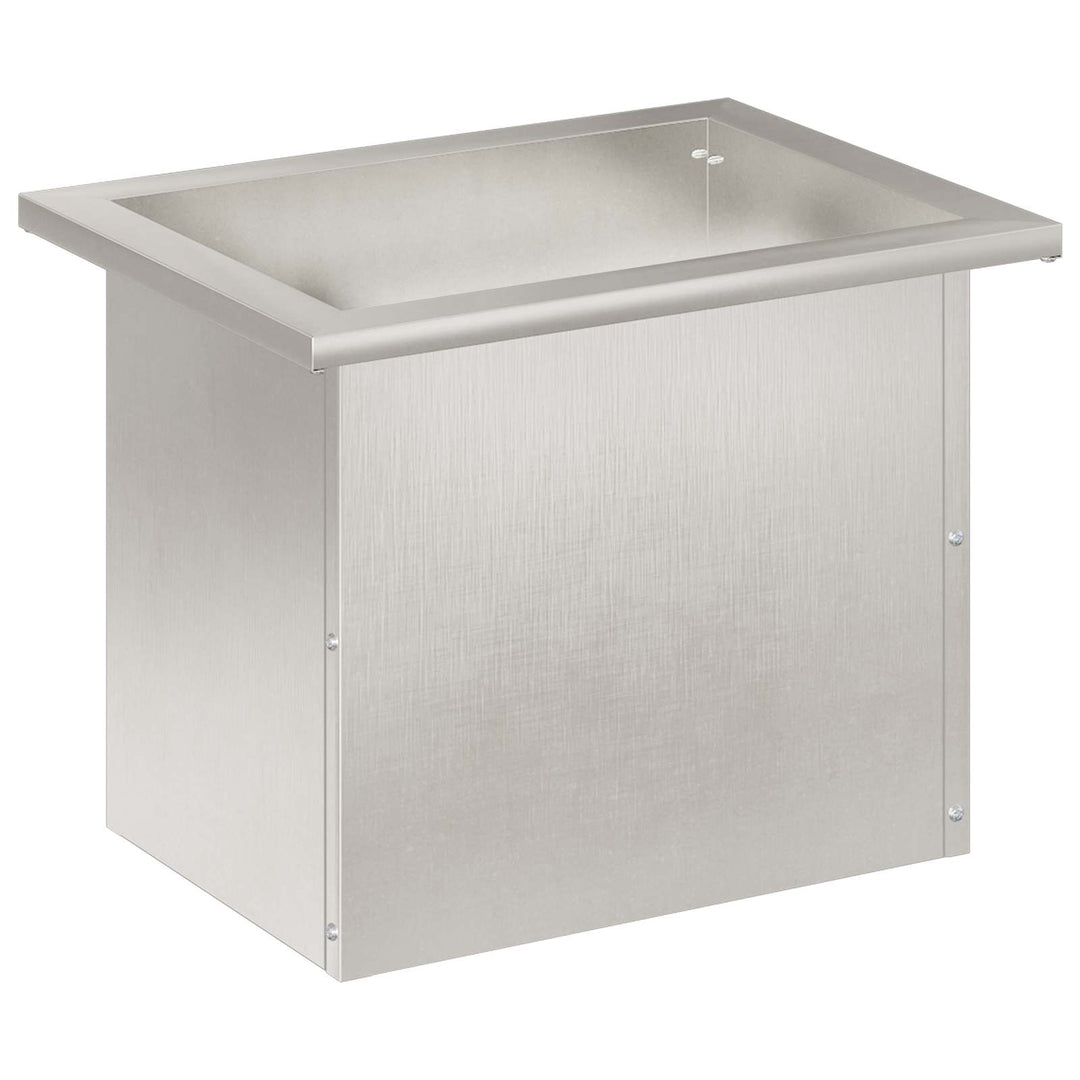Plantekasse med LED Sølv 30 × 40 × 30 cm Rustfrit stål