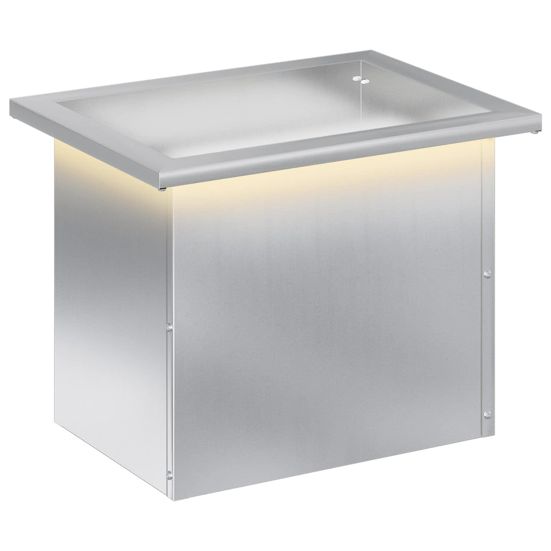 Plantekasse med LED Sølv 30 × 40 × 30 cm Galvaniseret stål