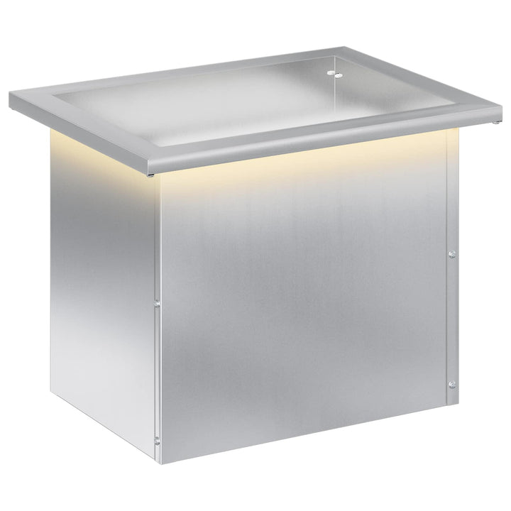 Plantekasse med LED Sølv 30 × 40 × 30 cm Galvaniseret stål