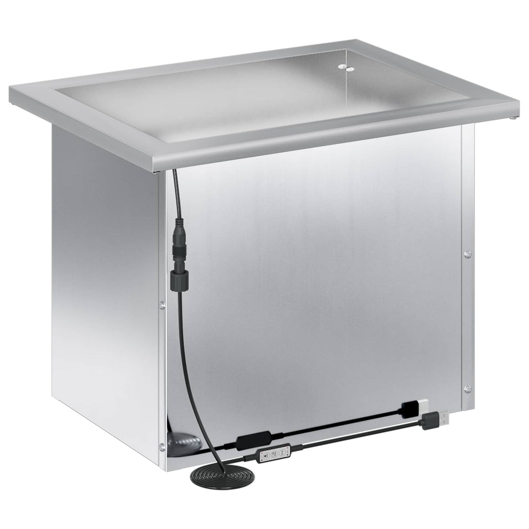 Plantekasse med LED Sølv 30 × 40 × 30 cm Galvaniseret stål