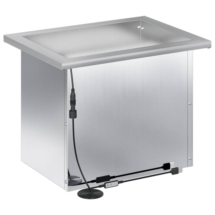 Plantekasse med LED 2 stk. Sølv 30 x 40 x 30 cm