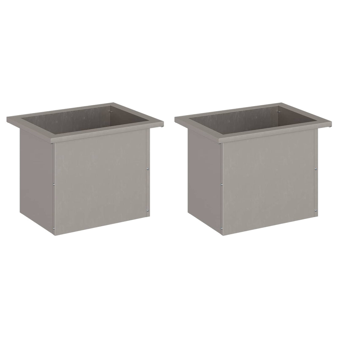 Plantekasse med LED 2 stk. Rusten 30 × 40 × 30 cm Cortenstål