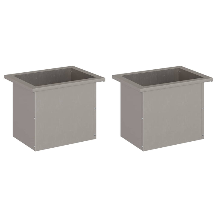 Plantekasse med LED 2 stk. Rusten 30 × 40 × 30 cm Cortenstål