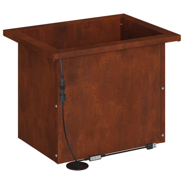 Plantekasse med LED 2 stk. Rusten 30 × 40 × 30 cm Cortenstål