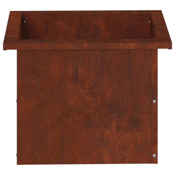 Plantekasse med LED 2 stk. Rusten 30 × 40 × 30 cm Cortenstål