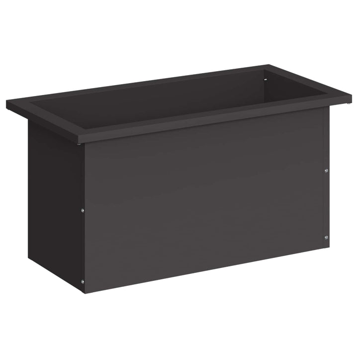 Plantekasse med LED Sort 30 x 60 x 30 cm Stål