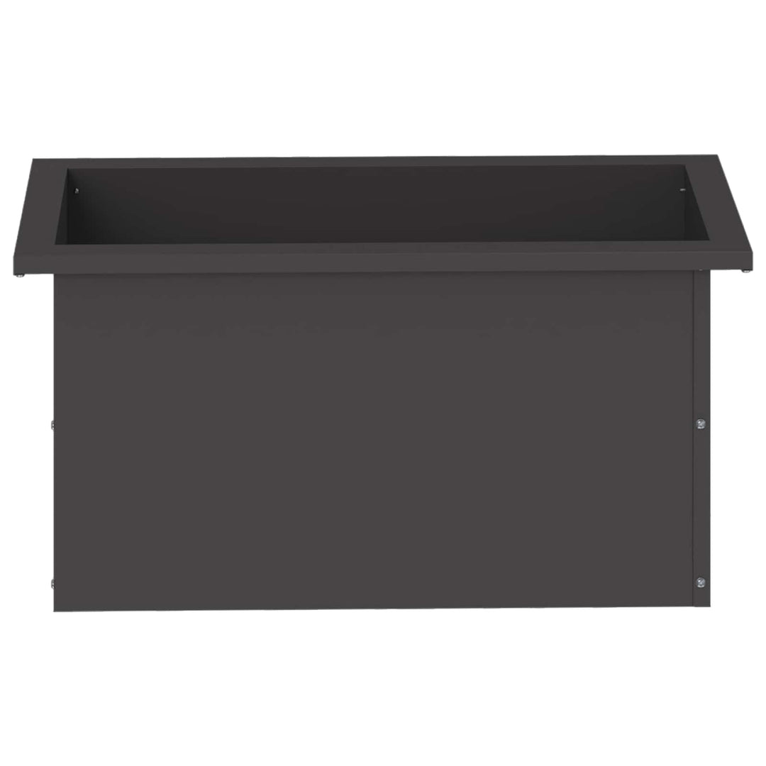 Plantekasse med LED Sort 30 x 60 x 30 cm Stål