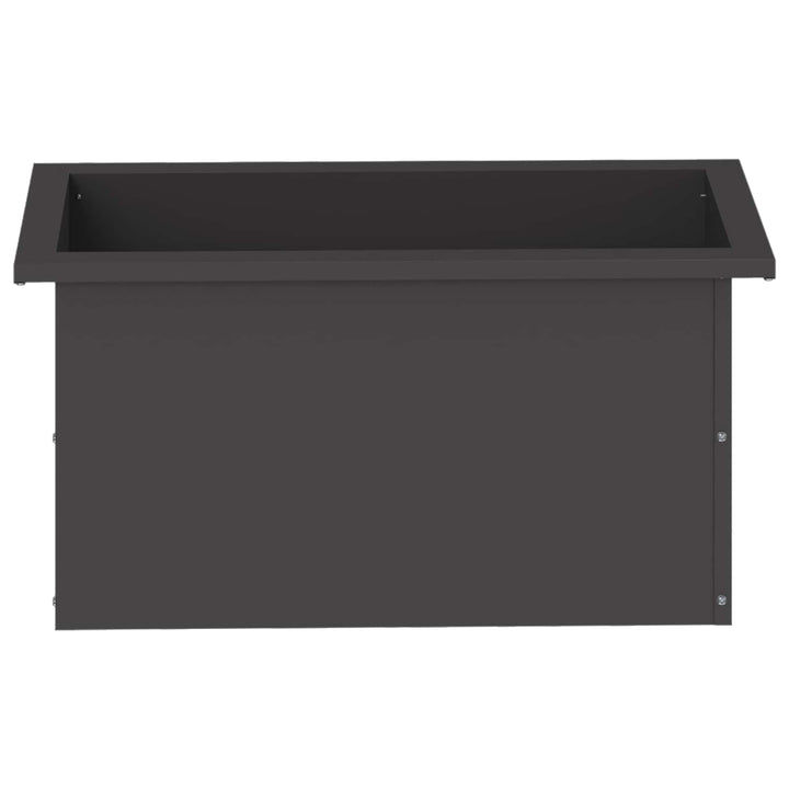 Plantekasse med LED Sort 30 x 60 x 30 cm Stål