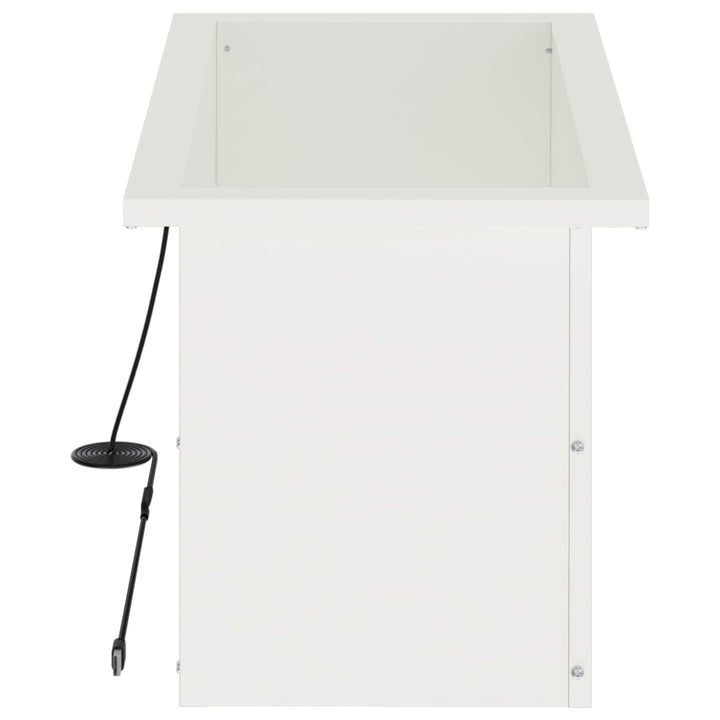 Plantekasse med LED Hvid 30 x 60 x 30 cm Stål