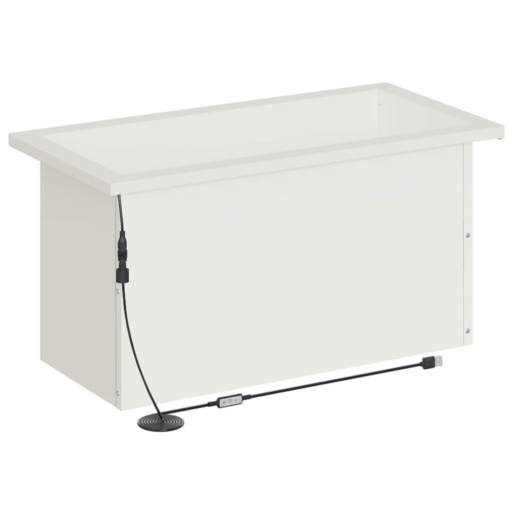Plantekasse med LED 2 stk. Hvid 30 × 60 × 30 cm Stål