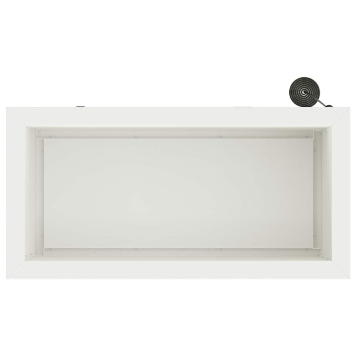 Plantekasse med LED 2 stk. Hvid 30 × 60 × 30 cm Stål