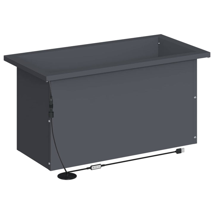 Plantekasse med LED Antracit 30 × 60 × 30 cm Stål