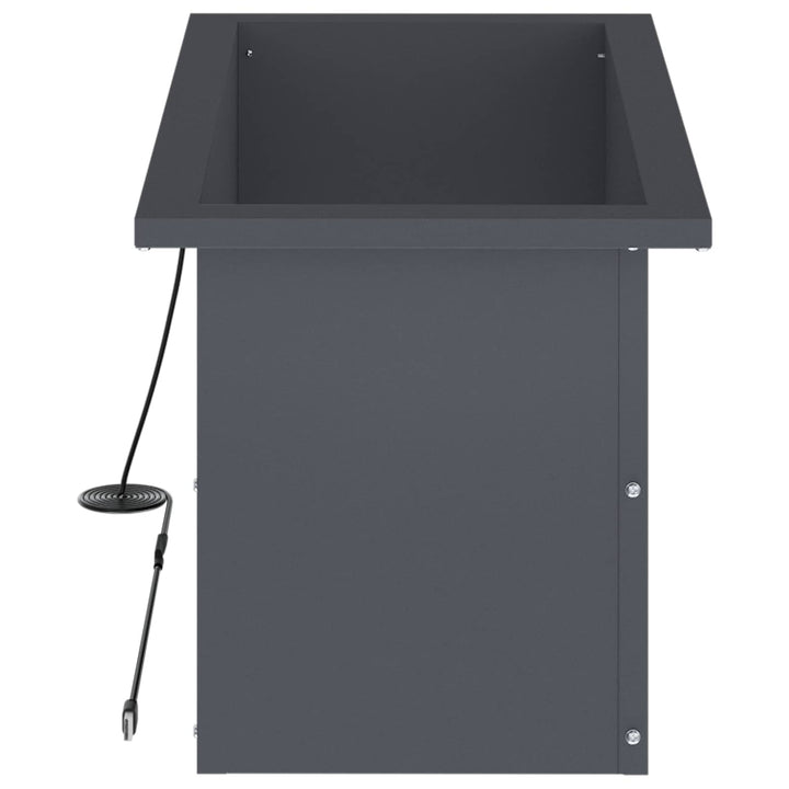 Plantekasse med LED Antracit 30 × 60 × 30 cm Stål