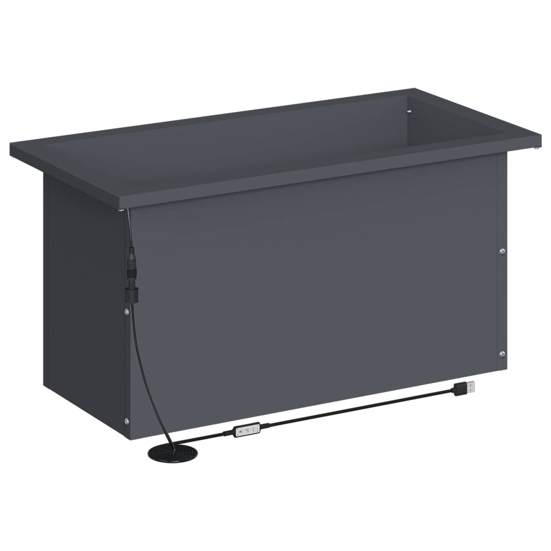 Plantekasse med LED 2 stk. Antracit 30 × 60 × 30 cm Stål