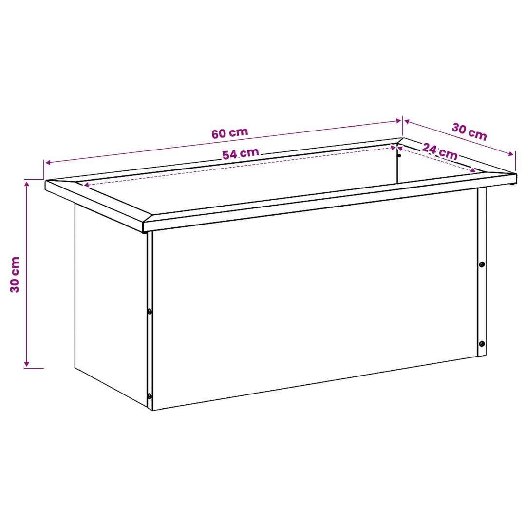 Plantekasse med LED 2 stk. Antracit 30 × 60 × 30 cm Stål