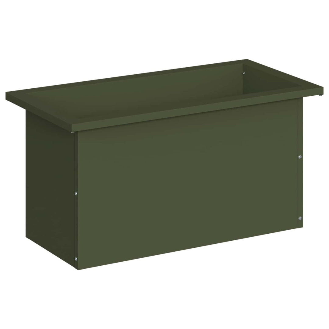 Plantekasse med LED Olivengrøn 30 x 60 x 30 cm Stål