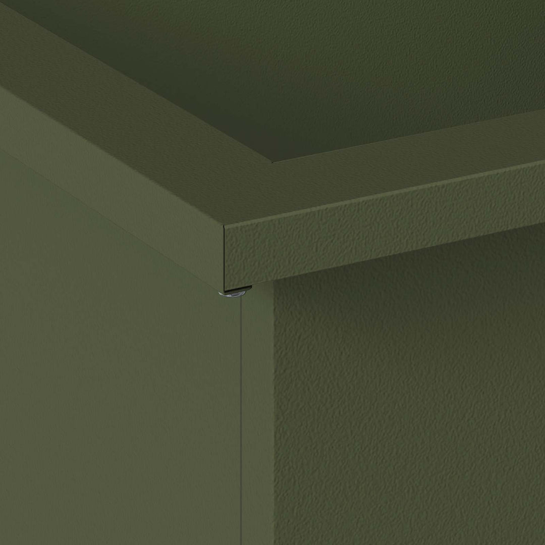 Plantekasse med LED 2 stk. Olivengrøn 30 × 60 × 30 cm Stål