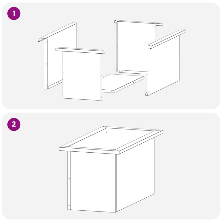 Plantekasse med LED 2 stk. Olivengrøn 30 × 60 × 30 cm Stål