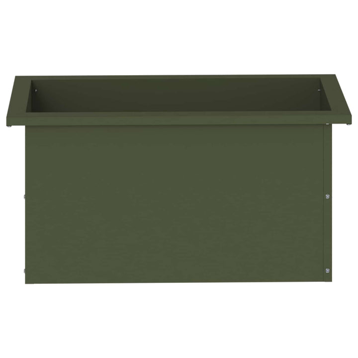 Plantekasse med LED 2 stk. Olivengrøn 30 × 60 × 30 cm Stål